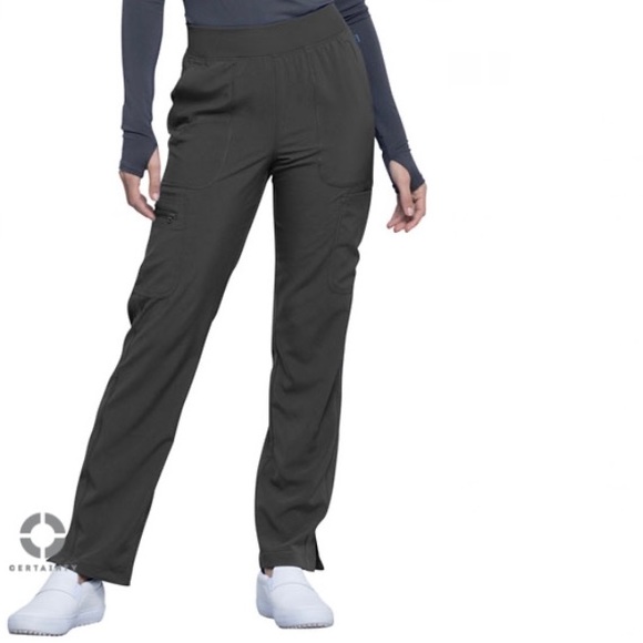 Petite Midrise Tapered Leg Scrub Pant (Pewter) - Picture 2 of 5